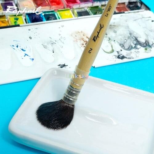 Raphael Kazan Squirrel Brush,Watercolor,Series 803,Quill Mop,Holds An Incredible Amount of Water,Genuine Hand-tied Quill Ferrule
