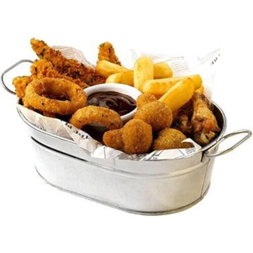 Bread Basket Dish Fast Food Bowl French Fries Food Tray Western Buffet Food Bucket Dishes Tableware Oval Basket Bar Tool 1pcs