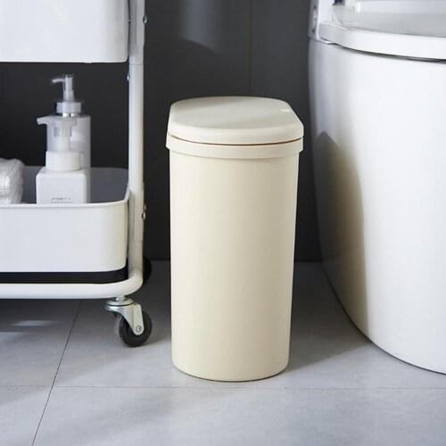 Trash Can Bathroom Zero Press Open Waste Bin Garbage Bin Trash Bag Holder in the Kitchen Waste Bins Brush