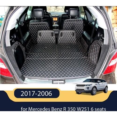 Special trunk mats for Mercedes Benz R 350 W251 6 seats 2017-2006 waterproof boot carpets cargo liner mat for R350,Free shipping