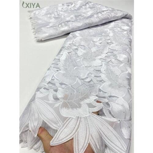 Embroidery Hand Cut Lace Material High Quality Swiss Voile Laces in Switzerland Latest African 100%Cotton Lace with Stones