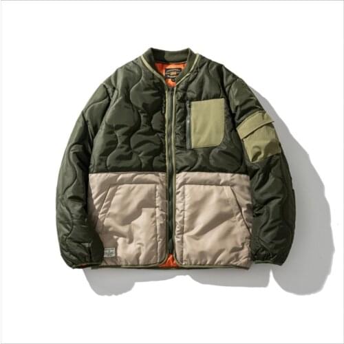 Winter New Cotton Padded Clothes Jacket Outdoor Trekking Climbing Training Combat Sport Labor Mens Street Collarless Loose Coat