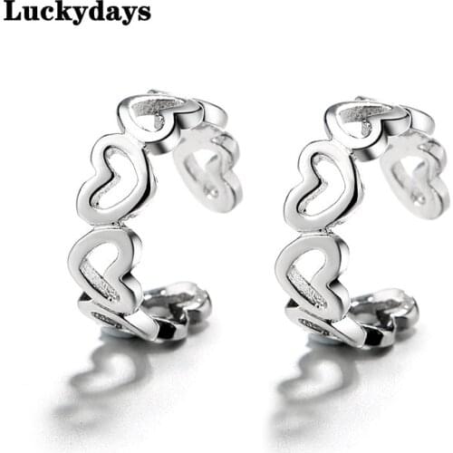 Luckydays Hollow Love Heart Earring No Pierced Ear Clips Earclips Clip Earrings for Women Jewelry Brincos