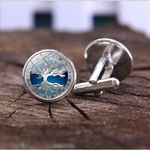 Vintage Tree of Life Cufflinks for Men Best Man Cufflinks High Quality Wedding Suit Shirt Cuff Links Men Accessories