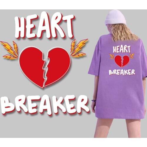 Heart breaker Patches for Clothing DIY T-shirt cloth patches stickers t shirts Washable Patches for clothing