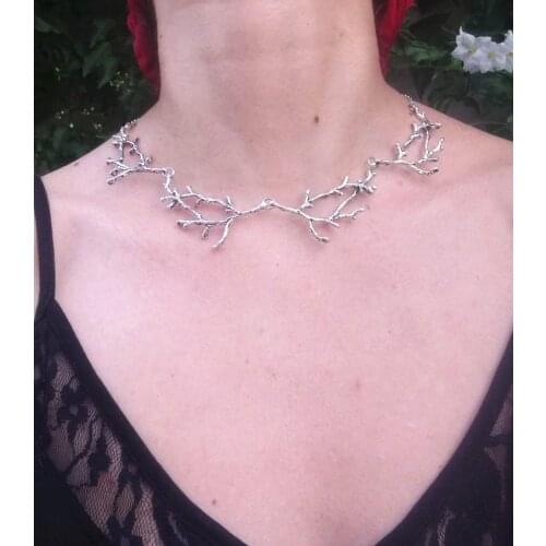 Antler Branches Necklace Witch Fantasy Forest Creative Jewelry Gothic Charm Statement Wedding Magic Wiccan Fashion Gift Women