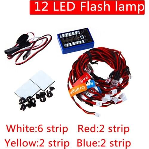 12 Lamp Car Model Flash Lamp Group Wire Llength 350mm Suitable for 1 / 10 1 / 8 HSP CC01 D90 SCX10 remote control vehicle