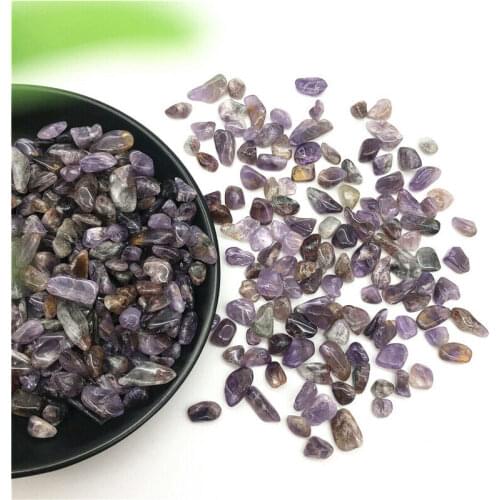 Drop Shipping 50g 3 Size Purple Quartz Rutilated Gravel Crystal Tumbled Bulk Healing Mineral Natural Stones and Crystals