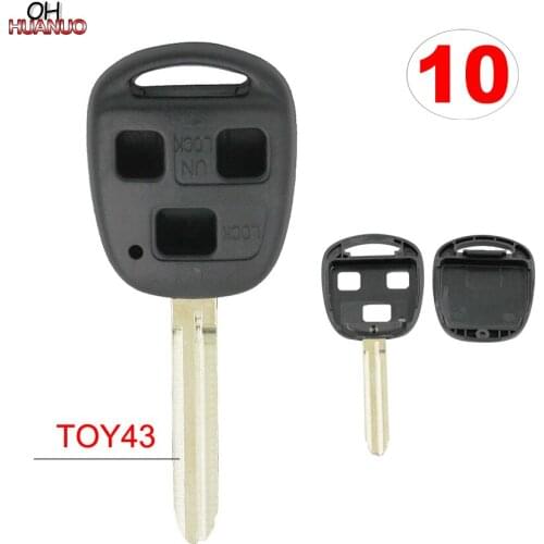 SALE ! 10 PCS/LOT, 3 Buttons Remote Key Replacement Case Shell For Toyota Fj Cruiser & Land Cruiser TOY43