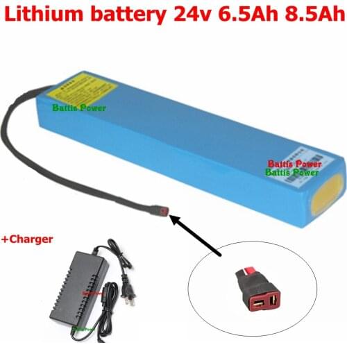 Size strip Lithium battery 24v 6.5Ah 8.5Ah electric scooter battery li-ion pack for motor 500w bike ECO Master S2 + 2A charger
