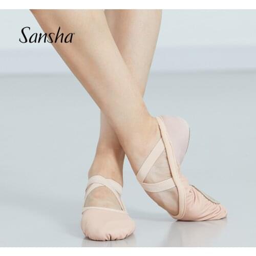 Sansha Adult Ballet Shoe Genuine Cow Leather Gymnast Slipper for Girl Women Men Practicing Soft Dancing NO.213LCO