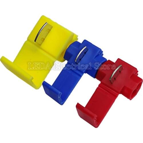 Blue Red Quick Connection Clip Wire Crimp Splitter Lip Break Clamp Strip-free Soft Distributo Line Connector Terminal Joint