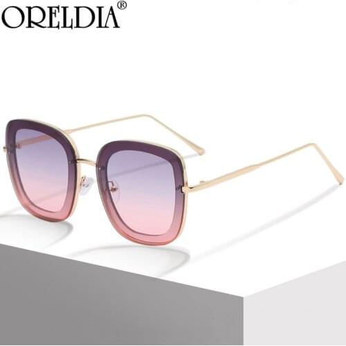 Fashion Square Oversized Sunglasses 2021 Women Men Brand Designer Sun Eyewear Metal Big Frame Shades Glasses Spectacles UV400