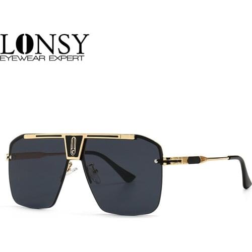 LONSY Luxury Fashion Style Sunglasses Women Men Square Brand Design Sun Glasses Vintage Retro Oculos Lunette De Soleil Femme