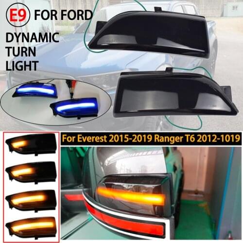 LED Dynamic Turn Signal Side Mirror Blinker Indicator Light For Ford Everest 2015-2019 Ranger T6 Raptor Wildtrak