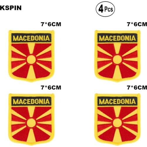 Macedonia Shiled Shape flag patches national flag patches for Cothing DIY Decoration