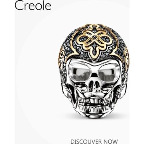 The Three-dimensional Ring Skull,2019 Brand 925 Sterling Silver Fashion Jewelry Rebel Street Rock ‘n’ Roll Gift For Women Men