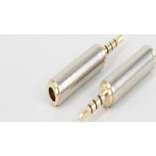Gold 2.5 Mm Male To 3.5 Mm Female Audio Stereo Adapter Plug Converter Headphone Jack