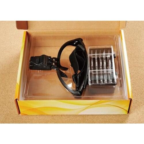 1 sets1.0x1.5x2.0x2.5x3.5 magnification professional mignifying glass with 2 led lamps headband interchangeable by free shipping