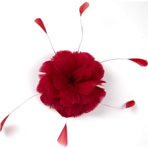 1 Pcs Bridal Feathers Headband Headdress Clip Hair Accessories With Flower DIY Wedding Stage Banquet Plumage for Hair Wholesale