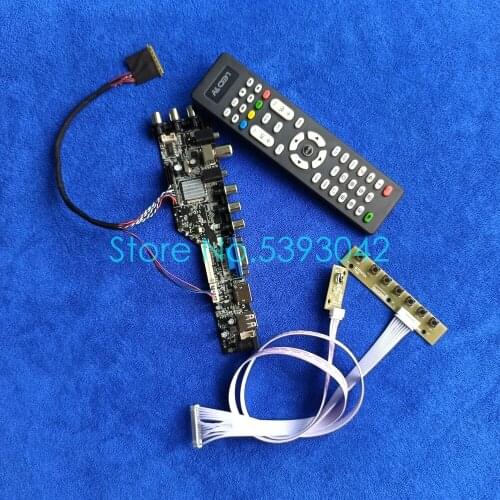 1366*768 digital signal LVDS 3663 DVB-T LCD panel universal controller drive board kit 40 Pin USB+VGA+AV Fit N156B6/N156BGE
