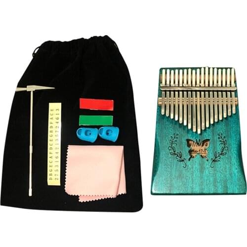 17 Keys Kalimba Pattern Thumb Piano Mahogany Body Musical Instrument 17 Keys Kalimba Childrens and GirlsStyles