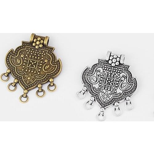 2PCS Bohemian Boho Style Chandelier Charms Pendants Connectors for DIY Necklace Making Jewelry Finding
