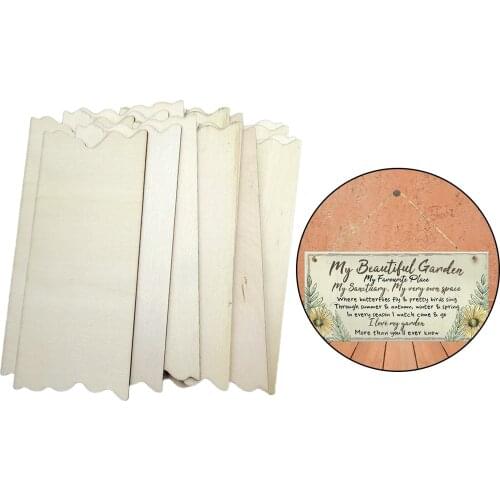 24 Pack Unfinished Wood Plaques Plain Rectangle Wooden Sign Board with Jagged Edge - for DIY House Hanging Name Number