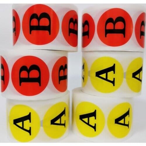 500PCS/roll ABC round letter sticker paper sticker label printing paper product classification trademark printing custom content