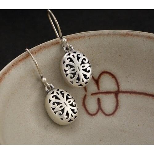 2018 Promotion Hot Sale Anniversary Brinco Ancient Ways Is Hollow-out The L&p Flower Totem Restoring Ms Earrings Pendant