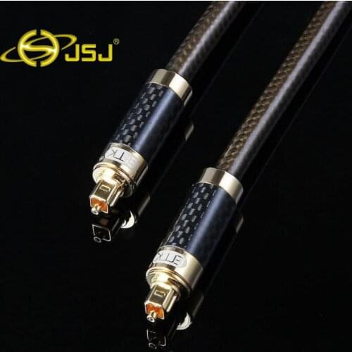 JSJ Audio Cable Metal Head Audio Fiber Cable Fever Wire Silver Gold Free Shipping