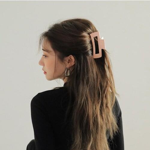 Large Size Korean Sweet Girl Bright Color Hair Claw Clip Catch Clip For Women BN
