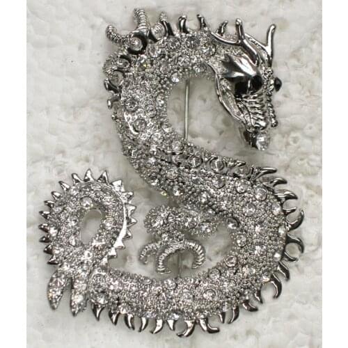 Clear Rhinestone Dragon Pin brooches C512 A