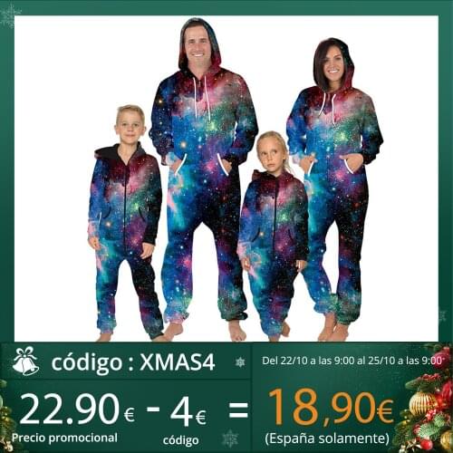 One piece jumpsuit for Parent-child outfit 3D printed unisex unique zip hoody family matching clothing for girls boys mom dad
