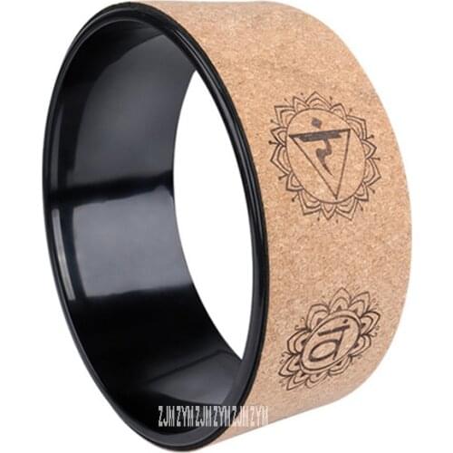 Natural Cork Wood Yoga Auxiliary Wheel Indoor Fitness Compression Resistance Pilates Circle Ring Body Shaping Back Bend Wheel
