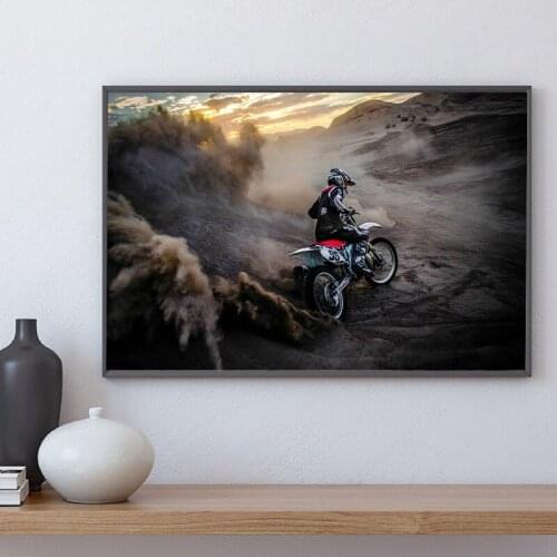 Mountain Bike Motorcycle Competition Canvas Painting Print Living Room Home Decor Modern Wall Art Oil Painting Poster Framework