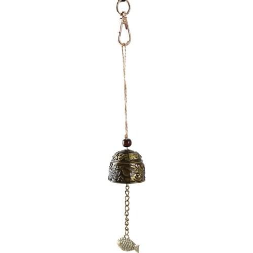 China Fish / Dragon Pattern Metal Wind Chime Hanging Chinese Knot Windchime Bell Pendant Garden Wall Decor Door Hanging