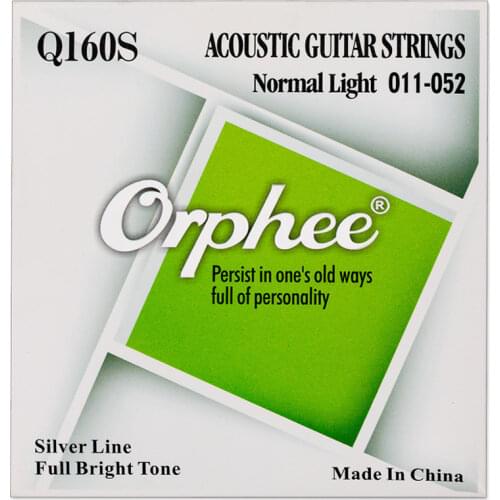Orphee Q160S Acoustic Strings Set Normal Light 011-052 Silver Plated Wound Acoustic Guitarra Strings 1st-6th Accessory