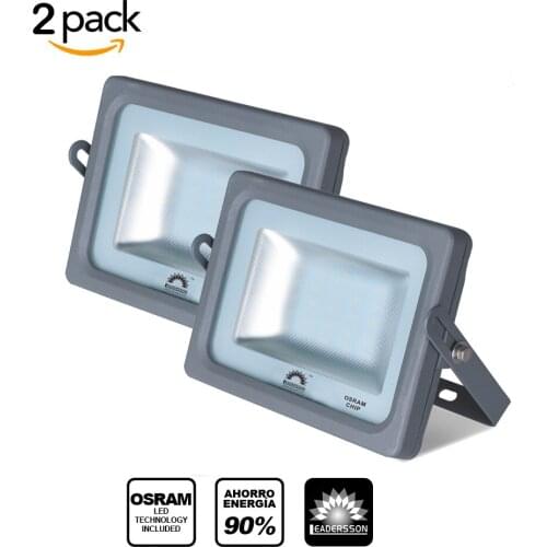 Pack 2 lights spotlights LEADERSSON LED Exterior MERCURY gray & middot; Proyector LED slimline with Chip indoor OSRAM & middot; [energy rating: A ++]