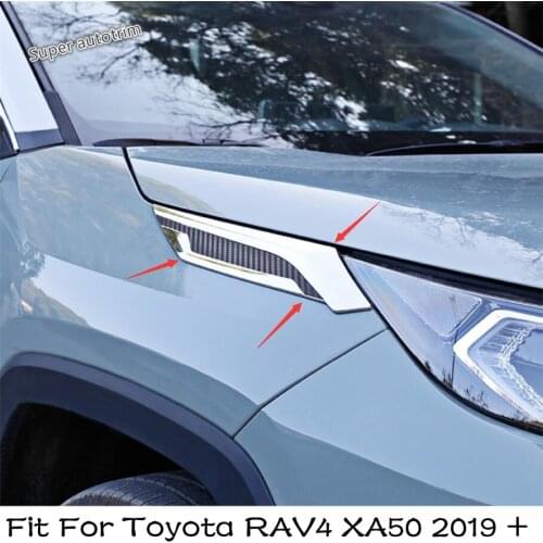 Outside Front Body Fender Leaf Decoration Cover Kit For TOYOTA RAV4 RAV 4 XA50 2019 2020 2021 Accessories Exterior Chrome ABS