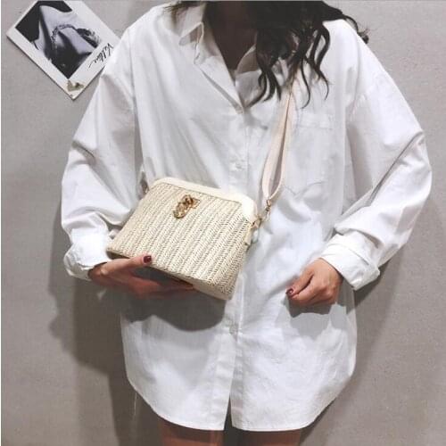 Fashion Straw Mini Bags For Women Small Holiday Handbags Ladies Summer Weave Messenger Bags Beach Travel Purses Shoulder Bag