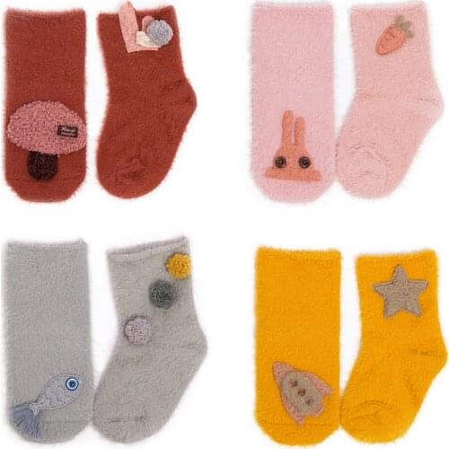 2021 Trendy Winter Socks Newborn Accessories Baby Girl Boys Thicken Warm Cute Socks Infant Brushed Doll Socks Calcetines Bebe
