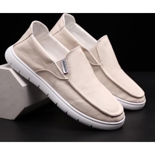 Old Beijing cloth shoes mens spring trend breathable lazy casual soft-soled work pedal canvas trendy mens shoes