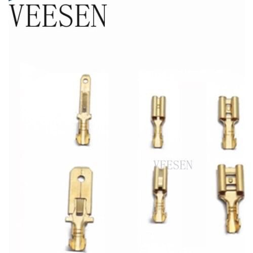 200PCS/100Pairs 2.8mm 4.8mm 6.3mm Female Spade Crimp Terminals Electrical Sleeve Wire Wrap Connector for 22-16 AWG 0.5mm2-1.5mm2