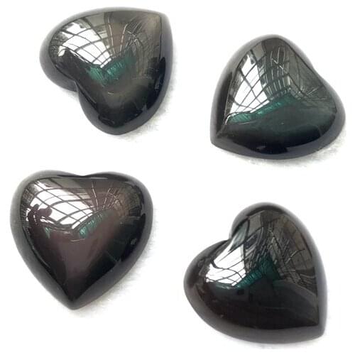 Wholesale 1piece Natural Rainbow Obsidian 20mm, 25mm Heart Gem stone Pendant Cabochon Ring Face,fit jewelry diy