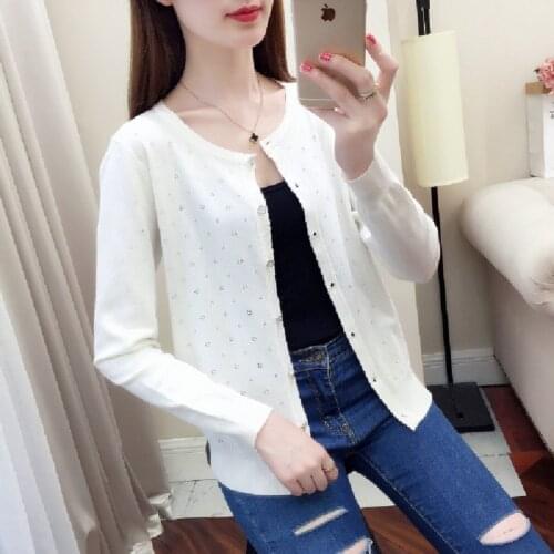Autumn 2021 air is prevented bask in paragraphs hollow out thin cardigan knitting small shawl short loose jackets women