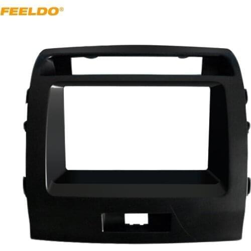 FEELDO Car 2DIN CD/DVD Radio Refitting Fascia Frame Adapter For Land Cruiser 200 Stereo Panel Dash Frame Trim Kit #4878