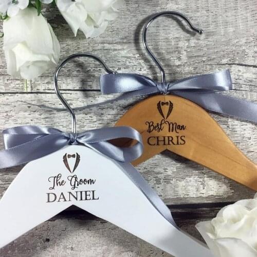 Personalized Groom Hanger - Personalised Engraved Coat Hanger - Wedding Party Hangers Groom, Best Man, Father of Bride, Groomsme