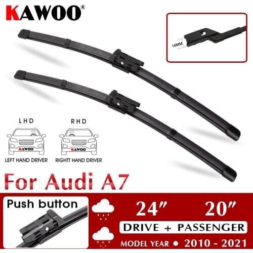 KAWOO LHD/RHD Car Window Accessories Wiper Blade 24"+20" For Audi A7 2010 2011 2012 2013 2014 2015 2016 2017 2018 2019 2020 2021