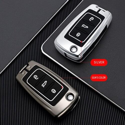 Zinc Alloy Folding Remote Car Key Case Fob Holder for VW Polo Jetta Golf MK6 Tiguan Touareg 3 Button Key Case for Volkwagen